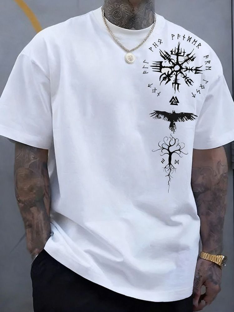 Men’s White "Abstract Ink" T-shirt