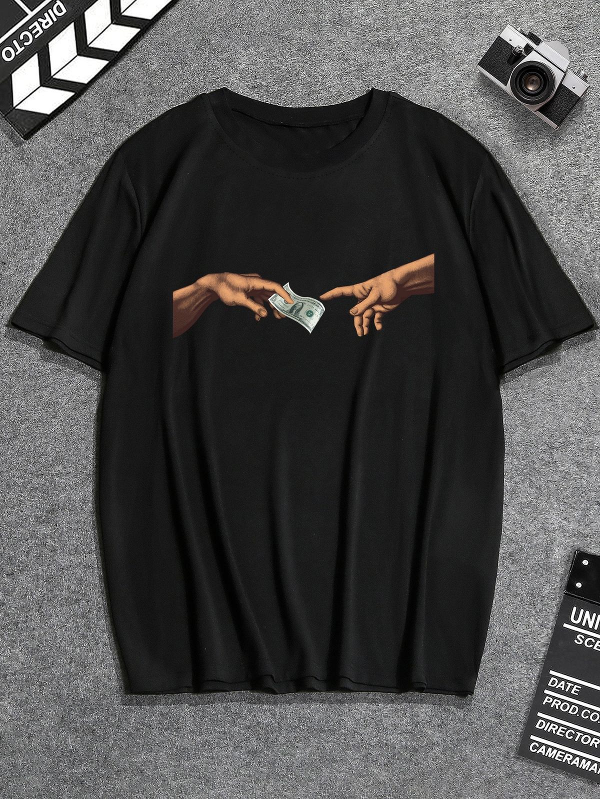 Men’s Black "Money Hands" Graphic T-shirt