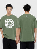 Men’s Olive Style Groovy Oversized T-Shirt