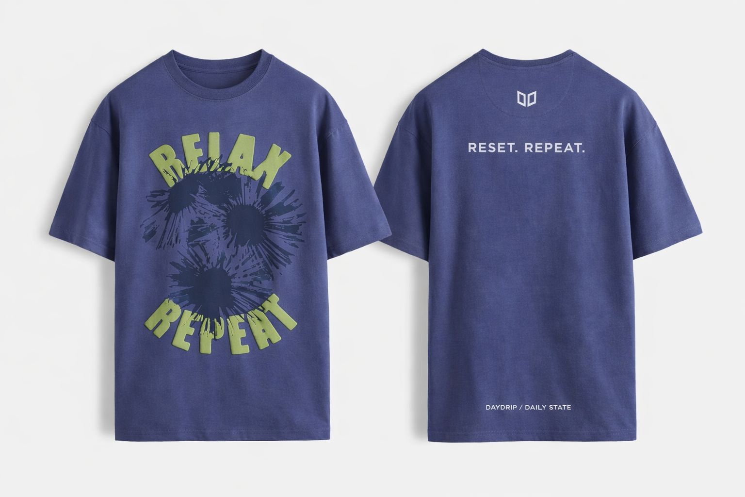 Men’s Blue Oversized Graphic T-Shirt
