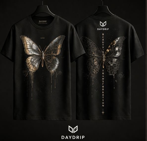 Men’s Golden Butterfly Oversized T-Shirt